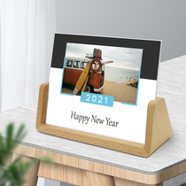 2021 Creative company self-made personalized desk calendar custom diy calendar photo U-shaped wood calendar custom
