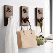 ins Nordic style solid wood hanging hook simple creative wall hanging coat hook entry door porch antler key hook Holder
