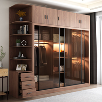 Sliding door wardrobe Nordic modern simple tempered glass large wardrobe bedroom sliding door cabinet overall economy