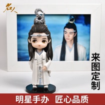 Chens love ordered Wang Yibo to run a real person to customize the doll blue forget the machine costume doll model ornaments star