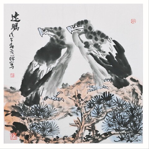 【李苦禅】 鷹図 四尺 手描き 中堂 掛け軸 中国画 書簡付き 李苦禅画鹰精选和李苦禅画鹰品牌价格与图片-淘宝商品网