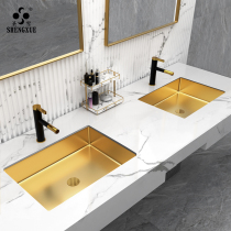 Shengxue golden stainless steel basin embedded rectangular wash basin single basin toilet wash basin