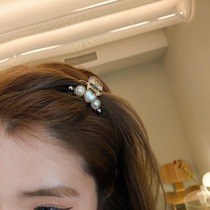Clip headdress hairclip small grab clip female summer Pearl trumpet banghai clip summer clip hairpin side clip