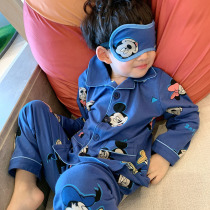 Childrens pajamas boys spring and autumn cotton long sleeve thin autumn dress middle boy baby cartoon home suit