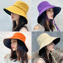Big Tou Wai fishermans hat female summer double-sided brim Joker sun hat large size large sunshade hat