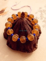 Boshan old glazed beads in the late Qing Dynasty pure handmade old Amber primary color 11mmDIY pumpkin beads Buddha beads accessories loose beads