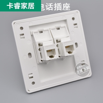 Type 86 Double-port phone socket panel CAT3 Two-way voice switch panel RJ11 straight through phone module