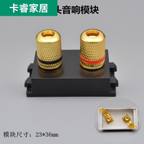 Black double head audio module terminal socket 128 Type 5 1 surround audio panel ground plug function