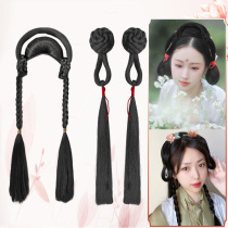 Ancient costume Hanfu wig One-piece soft hair band Cute girl Anxia Bun Chest bra skirt meatball hair bundle hair bag
