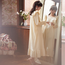 Mrs. Silie Sleeping Sleeping Dress Lady Spring Autumn Pure Cotton Long Sleeve 2022 New Style Pure Desire Princess Wind Long summer