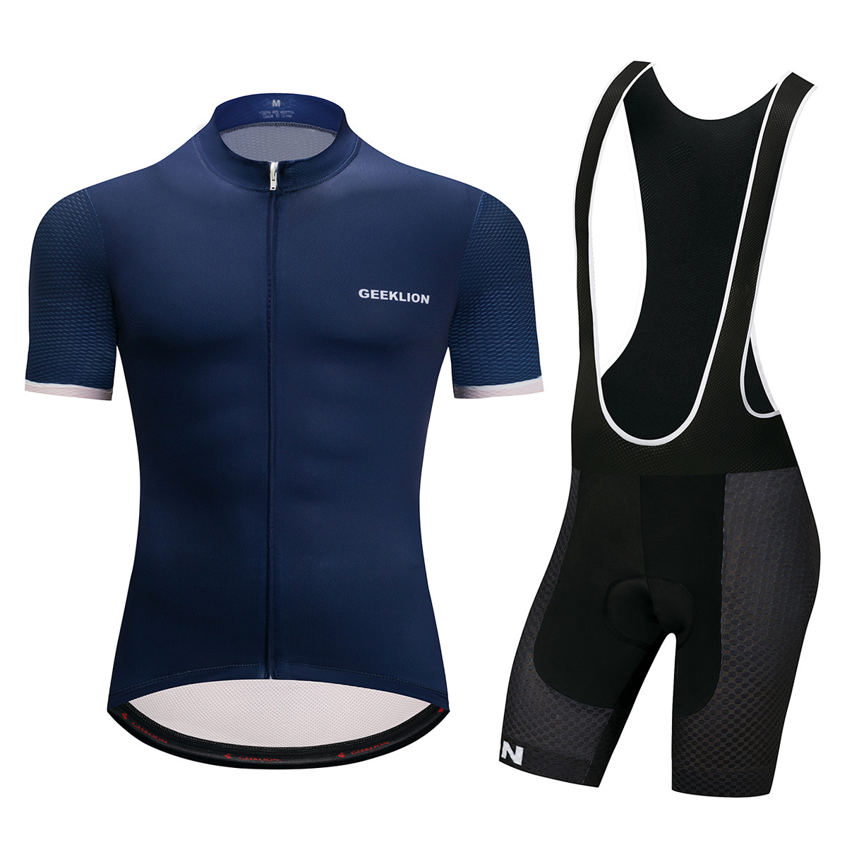 GK Deep Blue Simple Atmospheric Short Sleeve Cycling Garment, Belt Suit, Bicycle Clothes, Air Permeability, Sweat Exhaustion, Quick Drying Men and Women