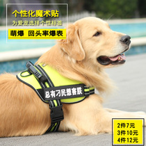 Pet dog chest strap calligraphy personality sticker Velcro K9 paste leash truelove pet supplies