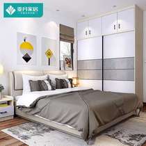 Yadan bedroom wardrobe custom package (1 8 M wardrobe solid wood bed * 1 bedside table * 1 mattress * 1)