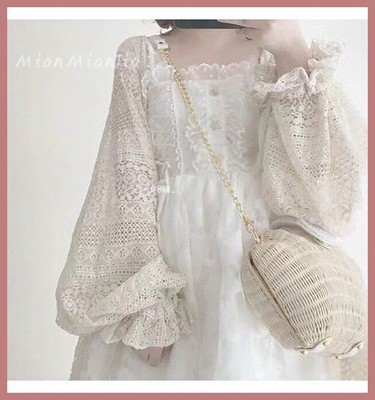 taobao agent Lace flashlight, universal cardigan, summer thin sun protection clothing, Lolita style