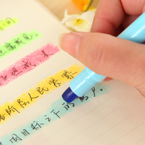 Solid fluorescent marker pen Students use 6-color 8-color color marker obsessive-compulsive disorder rough stroke focus outline pen to make ledger notes Candy pearl jelly Brush card set Crayon supplies artifact