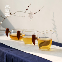 Wooden Glass Road cup tea divider heat-resistant High Borosilicate Glass gold Tracing Tea Sea transparent tea cup tea set accessories