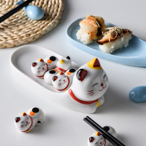 Japanese ceramic chopsticks set creative exquisite chopsticks pillow home cute cat whale chopsticks table ornaments sushi plate