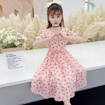 Korean girls dress summer 2021 new childrens summer big girl little girl net red princess skirt