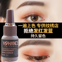 Semi permanent textured embroidered eyebrow color pure vegetal green curry line foggy eyebrow paint Germany imported brow color milk