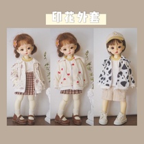 bjd1 6yosd doll clothes accessories top Printed hooded sweater jacket