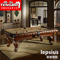 Tengbo pool table household standard adult solid wood carving European style villa beautiful Chinese black 8 billiard table