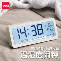 Daili multifunctional electronic alarm clock students use bedroom bedside simple intelligent thermometer and hygrometer desktop luminous mute
