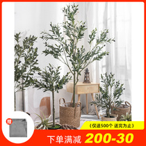 Nordic ins simulation green plant potted olive tree landing large fake plant ornaments indoor home Net red decoration