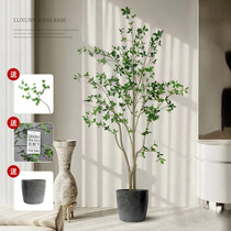 Simulated green plant high-end light luxury hanging clock plant fake potted ornament home decoration sofa bionic green plant living room
