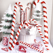 Christmas decoration red and white crutches 15cm to 90CM painted crutches square photo studio festive holiday supplies props