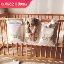 Cotton crib storage bag hanging bag baby bedside diaper diaper diaper diaper storage bag