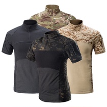 No thieves military fans summer four-generation CS cotton T-shirt camouflage short-sleeved top slim stretch military training male frog suit CP