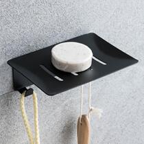 Stainless steel suction cup wall-mounted soap box drain toilet soap holder soap holder non-perforated bathroom soap box holder