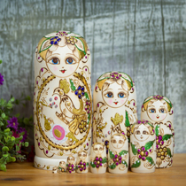 Russian doll 10-layer Chinese style pure handmade wooden crafts holiday gifts creative ornaments shake sound