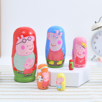 Russian Jacket 6 Floors Small Pig Cartoon Cute Girl Holiday Gift Children Puzzle toys eco-friendly and tasteless