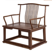 New Chinese main chair old elm paint-free furniture black walnut master chair Zen solid wood modern Chinese chair