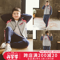  Fat childrens clothing boys autumn sports suit plus fat plus size spring and autumn Chinese style fat boy long-sleeved two-piece suit
