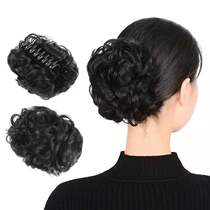 Wig female headdress short curly hair bag ponytail grab clip large wave pear flower roll fluffy natural realistic hairclip hair grab