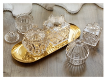 Wedding box glass jewelry box furniture crystal glass candy box exquisite relief embossed bird butterfly candy jar wedding