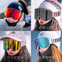 EF China neutral mirror double-layer anti-fog men and women can card myopia mirror Ski outfit this ski pink cylindrical glasses