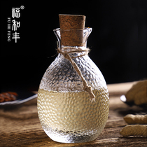 Japanese glass hammer pattern jug single pot Household wine altar Shochu spirits pot Transparent wine splitter Bottle single pot