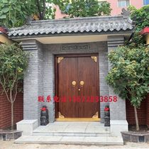 Chinese style courtyard imitation ancient gate solid wood villa temple to open door elm wood double open door rural walled entrance door