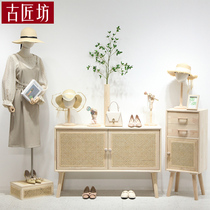Womens Clothing Store Display Props Clothing Shop Window Design Wood Display Table Shoe Rack Bag shelf Middle Island Terra Show