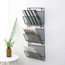 Nordic Modern Minimalist Creative Wall-mounted Bookshelves Press Shelf Newsshelf Wall Home Storage Racks