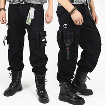 Outdoor overalls mens spring and autumn anti-scratch cotton pants special forces loose casual pants multi-pocket tactical trousers men