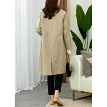 UJIA windbreaker womens long knee British wind coat 2021 Autumn New Tide Korean temperament casual jacket