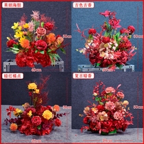 New wedding props Chinese Red Road flower Flower simulation silk wedding stage decoration decoration decoration fake flower