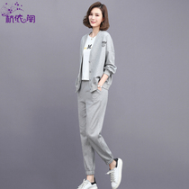 Sports Suit Women Spring Autumn 2022 New Foreign Air Weight Reduction Temperament Early Spring Casual Fashion Veder Two Sets