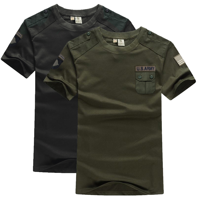 Short-sleeved T-shirt, Men's Round-collar 101 Airborne Division Half-sleeve Camouflage Suit