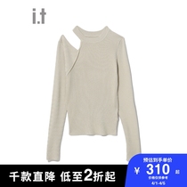 it MURUA womens clothing roser-knit sweatshirt 2022 spring new pint cut hollowed-out fit thin sweaters 2226011I