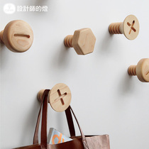 Designers Lamp Days Style Solid Wood Wall Accessories Wall Accessories Clothes Hat Rack Creative Gift Wall-mounted Walnuts Wood Screws Hook
